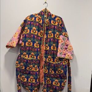 Anthropologie Multicolor Quilted Robe